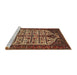 Sideview of Machine Washable Traditional Saffron Red Rug, wshtr35