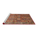 Sideview of Machine Washable Traditional Tomato Red Rug, wshtr350