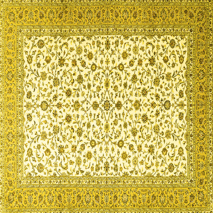 Square Persian Yellow Traditional Rug, tr3500yw