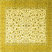 Square Persian Yellow Traditional Rug, tr3500yw