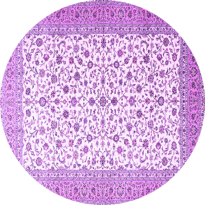 Round Machine Washable Persian Purple Traditional Area Rugs, wshtr3500pur