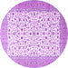 Round Machine Washable Persian Purple Traditional Area Rugs, wshtr3500pur