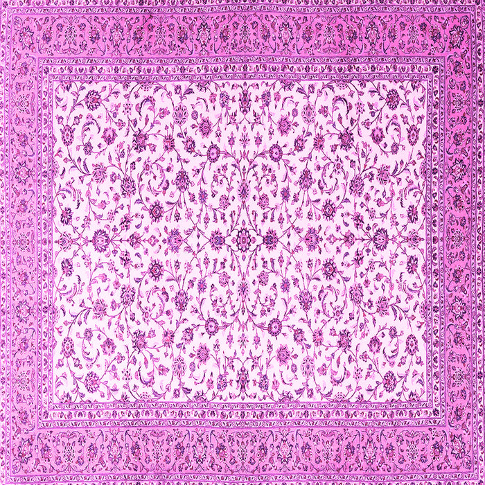 Square Machine Washable Persian Pink Traditional Rug, wshtr3500pnk