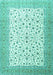 Machine Washable Persian Turquoise Traditional Area Rugs, wshtr3500turq