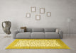 Machine Washable Persian Yellow Traditional Rug in a Living Room, wshtr3500yw