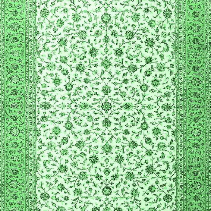 Machine Washable Persian Emerald Green Traditional Area Rugs, wshtr3500emgrn