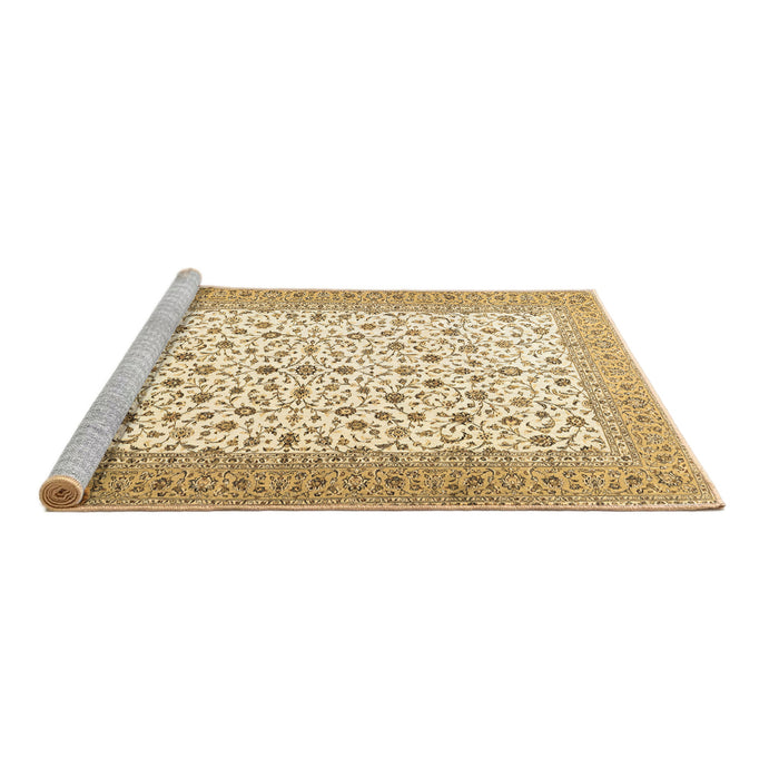 Sideview of Machine Washable Persian Brown Traditional Rug, wshtr3500brn