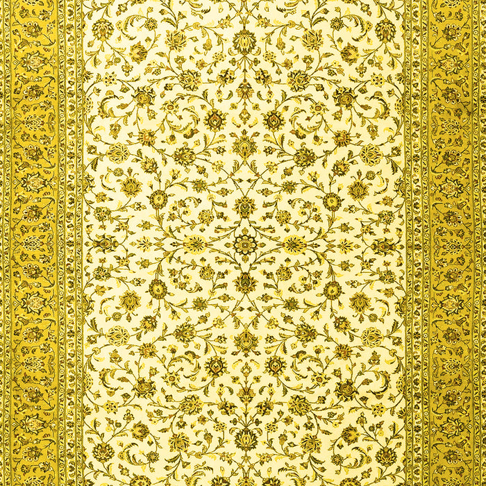 Machine Washable Persian Yellow Traditional Rug, wshtr3500yw