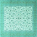 Square Persian Turquoise Traditional Rug, tr3500turq