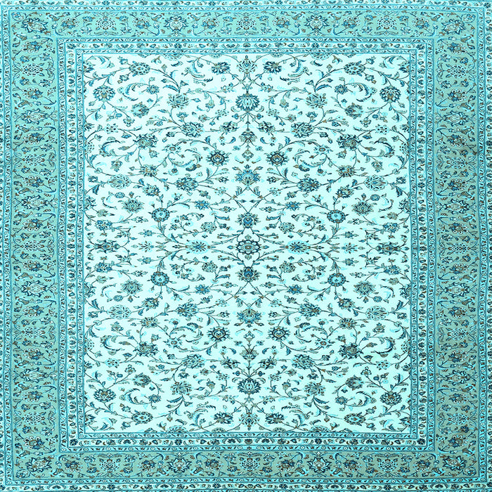 Square Machine Washable Persian Light Blue Traditional Rug, wshtr3500lblu