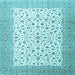 Square Machine Washable Persian Light Blue Traditional Rug, wshtr3500lblu