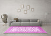 Machine Washable Persian Pink Traditional Rug in a Living Room, wshtr3500pnk