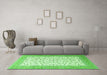 Machine Washable Persian Green Traditional Area Rugs in a Living Room,, wshtr3500grn