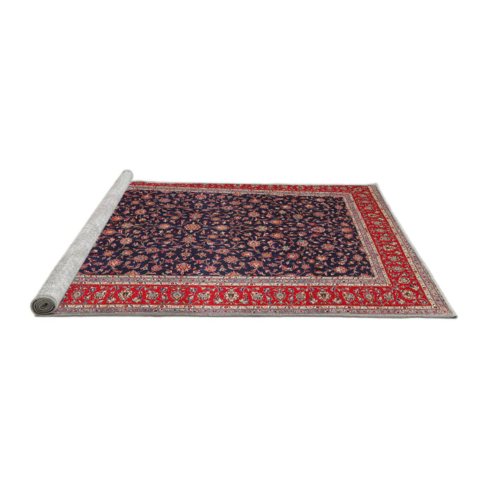 Sideview of Machine Washable Traditional Rosy Pink Rug, wshtr3501