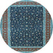 Round Persian Light Blue Traditional Rug, tr3501lblu