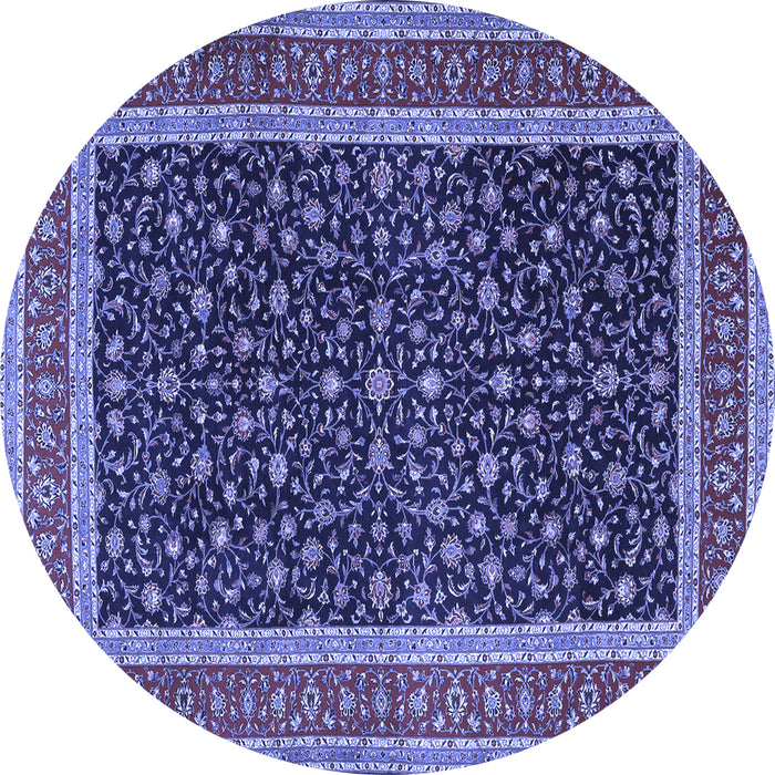 Round Persian Blue Traditional Rug, tr3501blu