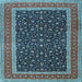 Square Machine Washable Persian Light Blue Traditional Rug, wshtr3501lblu