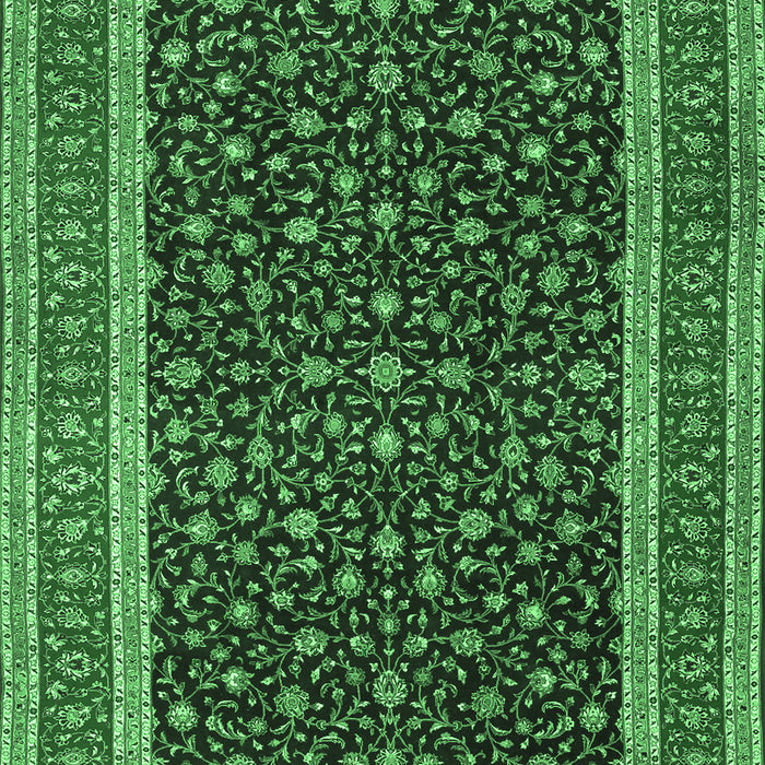 Machine Washable Persian Emerald Green Traditional Area Rugs, wshtr3501emgrn