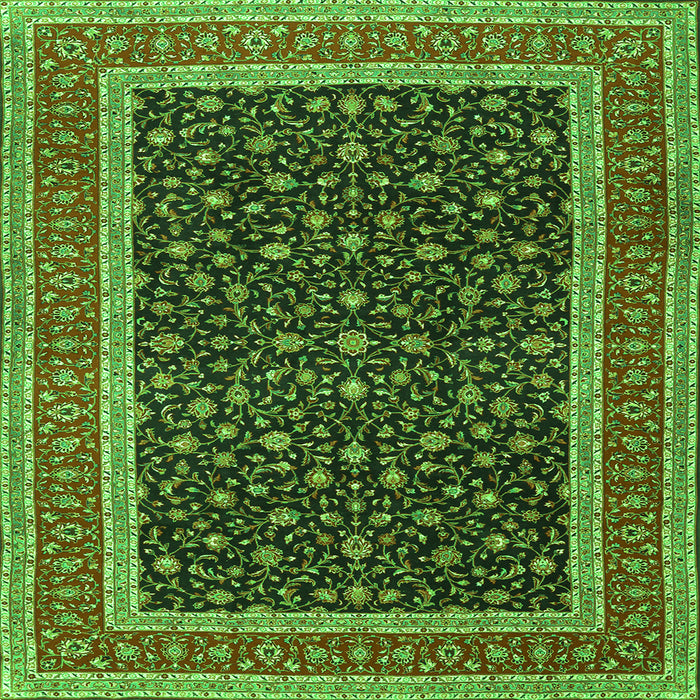Serging Thickness of Persian Green Traditional Rug, tr3501grn