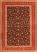 Serging Thickness of Machine Washable Persian Orange Traditional Area Rugs, wshtr3501org