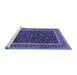 Sideview of Machine Washable Persian Blue Traditional Rug, wshtr3501blu