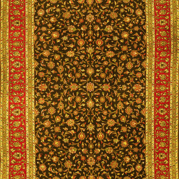 Machine Washable Persian Yellow Traditional Rug, wshtr3501yw