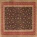 Square Persian Brown Traditional Rug, tr3501brn