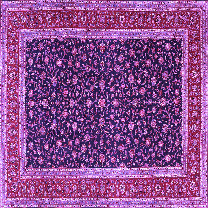 Square Machine Washable Persian Purple Traditional Area Rugs, wshtr3501pur