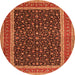 Machine Washable Persian Orange Traditional Area Rugs, wshtr3501org