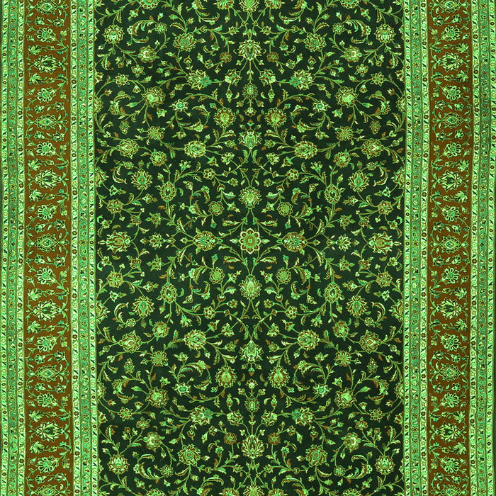 Serging Thickness of Machine Washable Persian Green Traditional Area Rugs, wshtr3501grn
