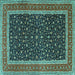 Square Persian Turquoise Traditional Rug, tr3501turq