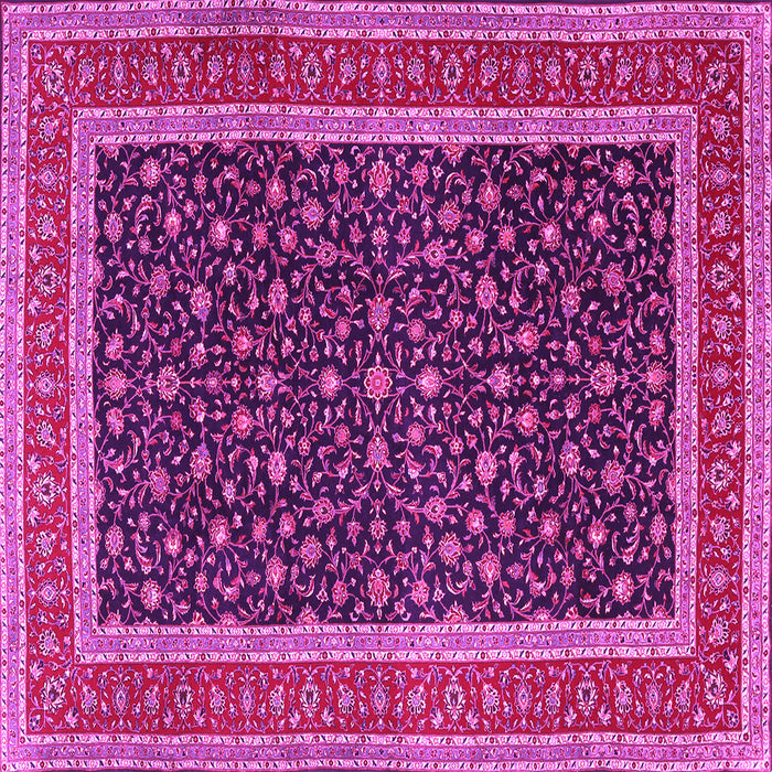 Square Machine Washable Persian Pink Traditional Rug, wshtr3501pnk