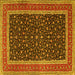 Square Persian Yellow Traditional Rug, tr3501yw