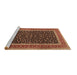 Sideview of Machine Washable Persian Brown Traditional Rug, wshtr3501brn