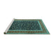 Sideview of Machine Washable Persian Turquoise Traditional Area Rugs, wshtr3501turq