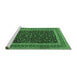 Sideview of Machine Washable Persian Emerald Green Traditional Area Rugs, wshtr3501emgrn