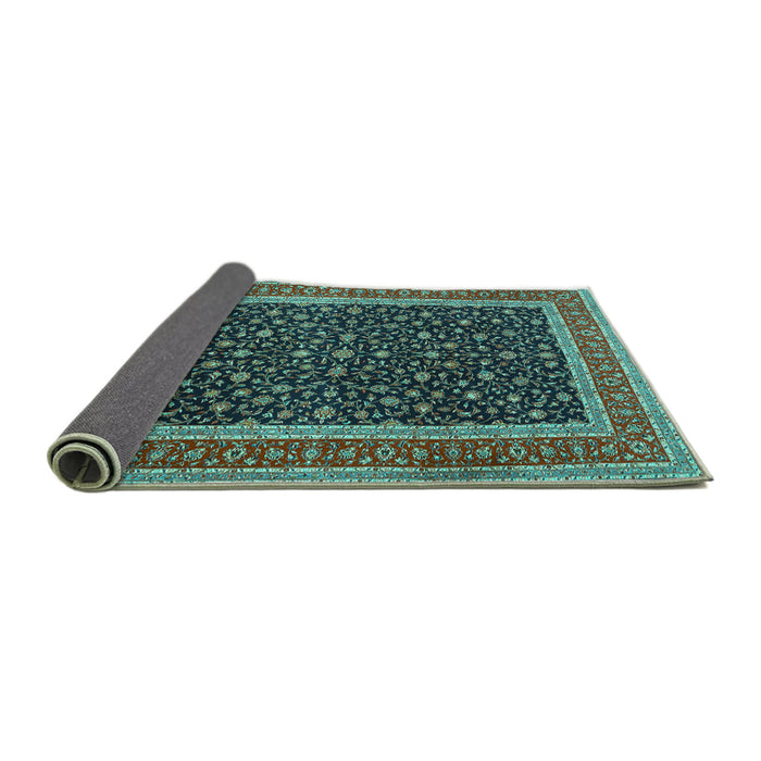Sideview of Persian Turquoise Traditional Rug, tr3501turq