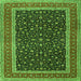 Round Machine Washable Persian Green Traditional Area Rugs, wshtr3501grn