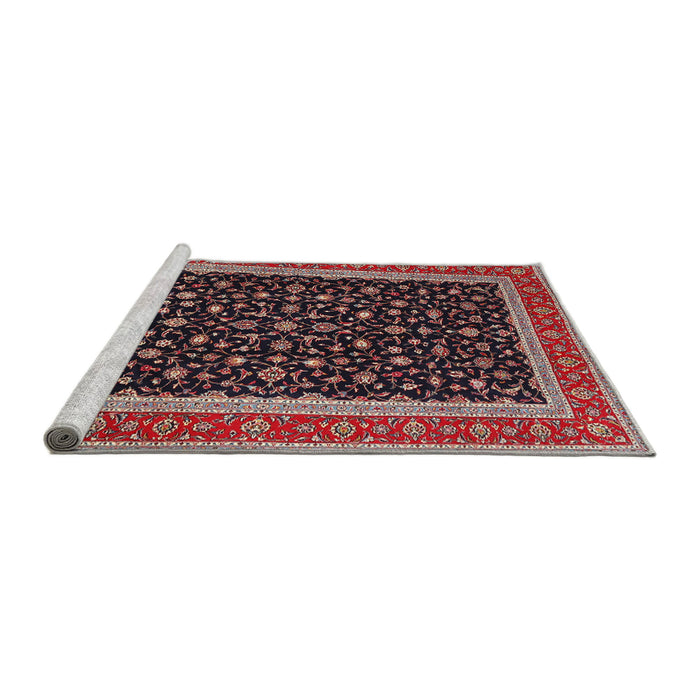 Sideview of Machine Washable Traditional Deep Red Rug, wshtr3502