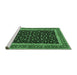 Sideview of Machine Washable Persian Emerald Green Traditional Area Rugs, wshtr3502emgrn