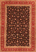 Serging Thickness of Machine Washable Persian Orange Traditional Area Rugs, wshtr3502org