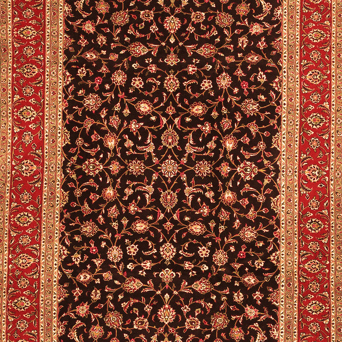 Serging Thickness of Machine Washable Persian Orange Traditional Area Rugs, wshtr3502org