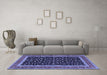 Machine Washable Persian Blue Traditional Rug in a Living Room, wshtr3502blu