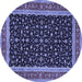 Round Persian Blue Traditional Rug, tr3502blu