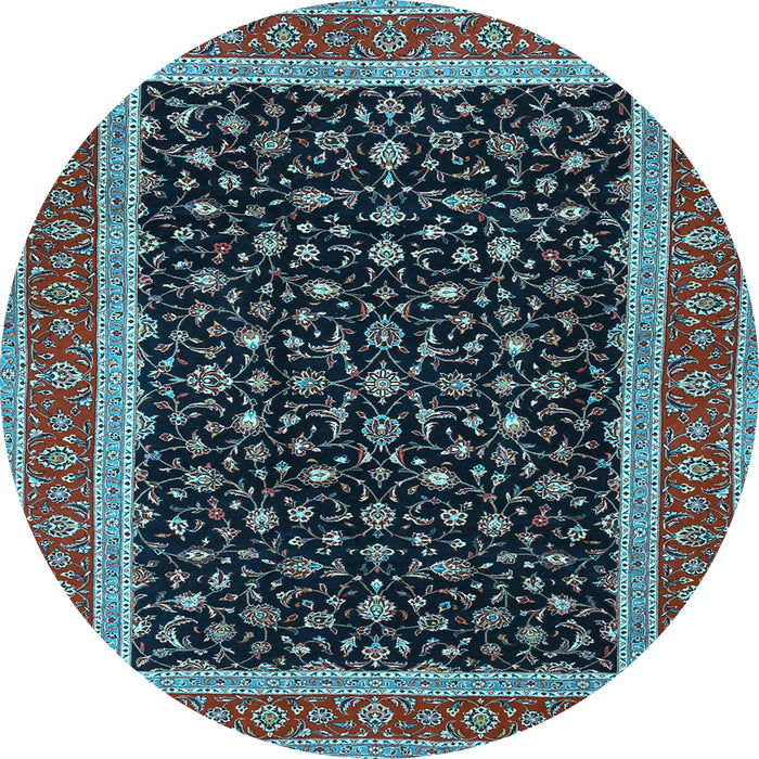 Round Persian Light Blue Traditional Rug, tr3502lblu