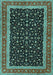 Machine Washable Persian Turquoise Traditional Area Rugs, wshtr3502turq