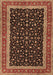 Machine Washable Persian Brown Traditional Rug, wshtr3502brn