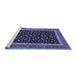 Sideview of Machine Washable Persian Blue Traditional Rug, wshtr3502blu