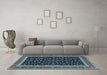 Machine Washable Persian Light Blue Traditional Rug in a Living Room, wshtr3502lblu