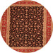 Machine Washable Persian Orange Traditional Area Rugs, wshtr3502org